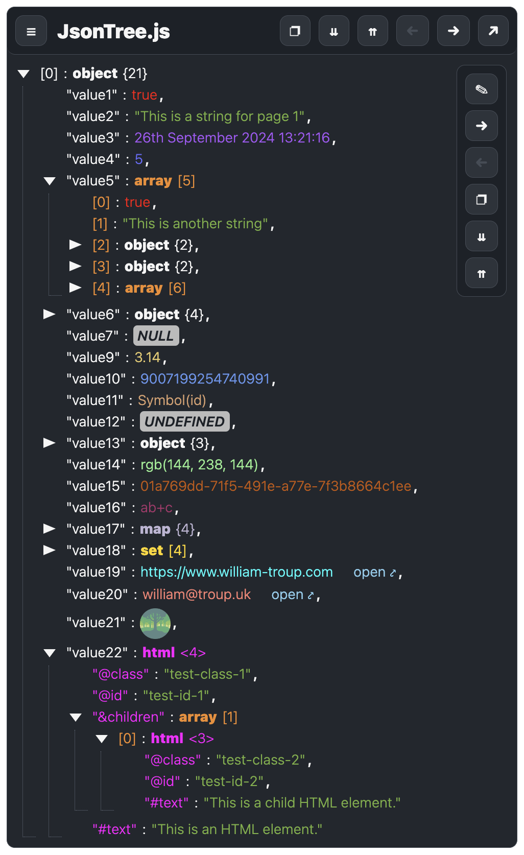 JsonTree.js - JavaScript JSON Visualizer