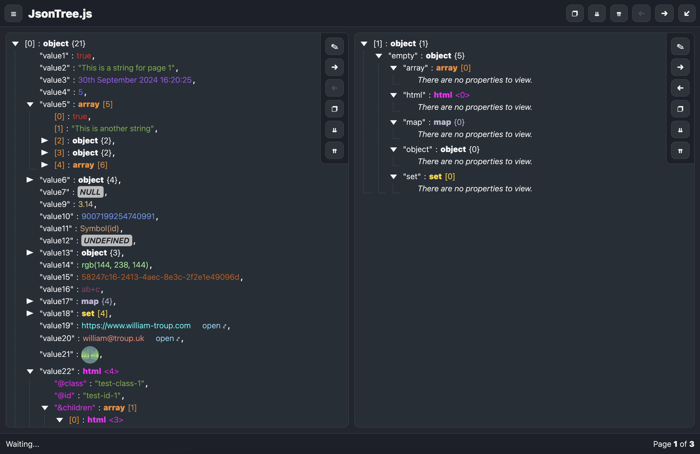 JsonTree.js - JavaScript JSON Visualizer