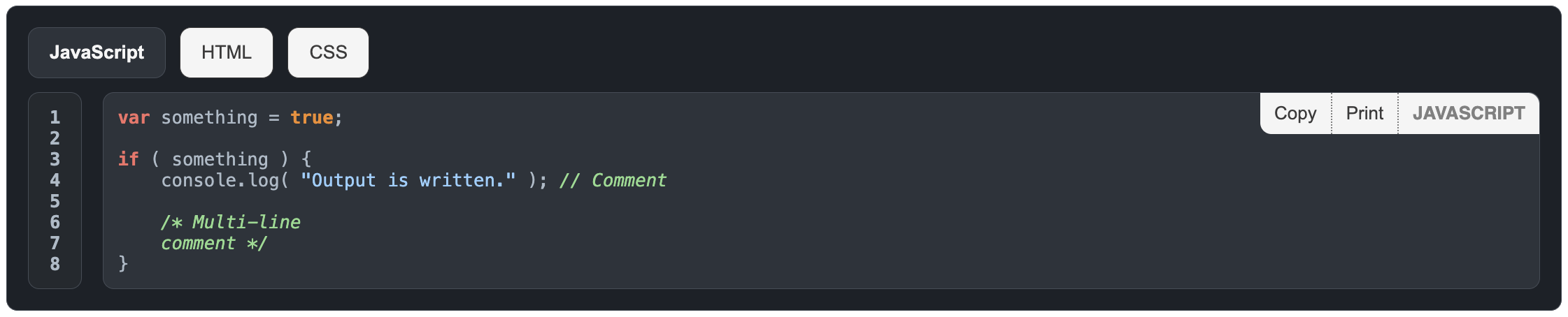 Syntax.js - JavaScript Code Syntax Highlighter